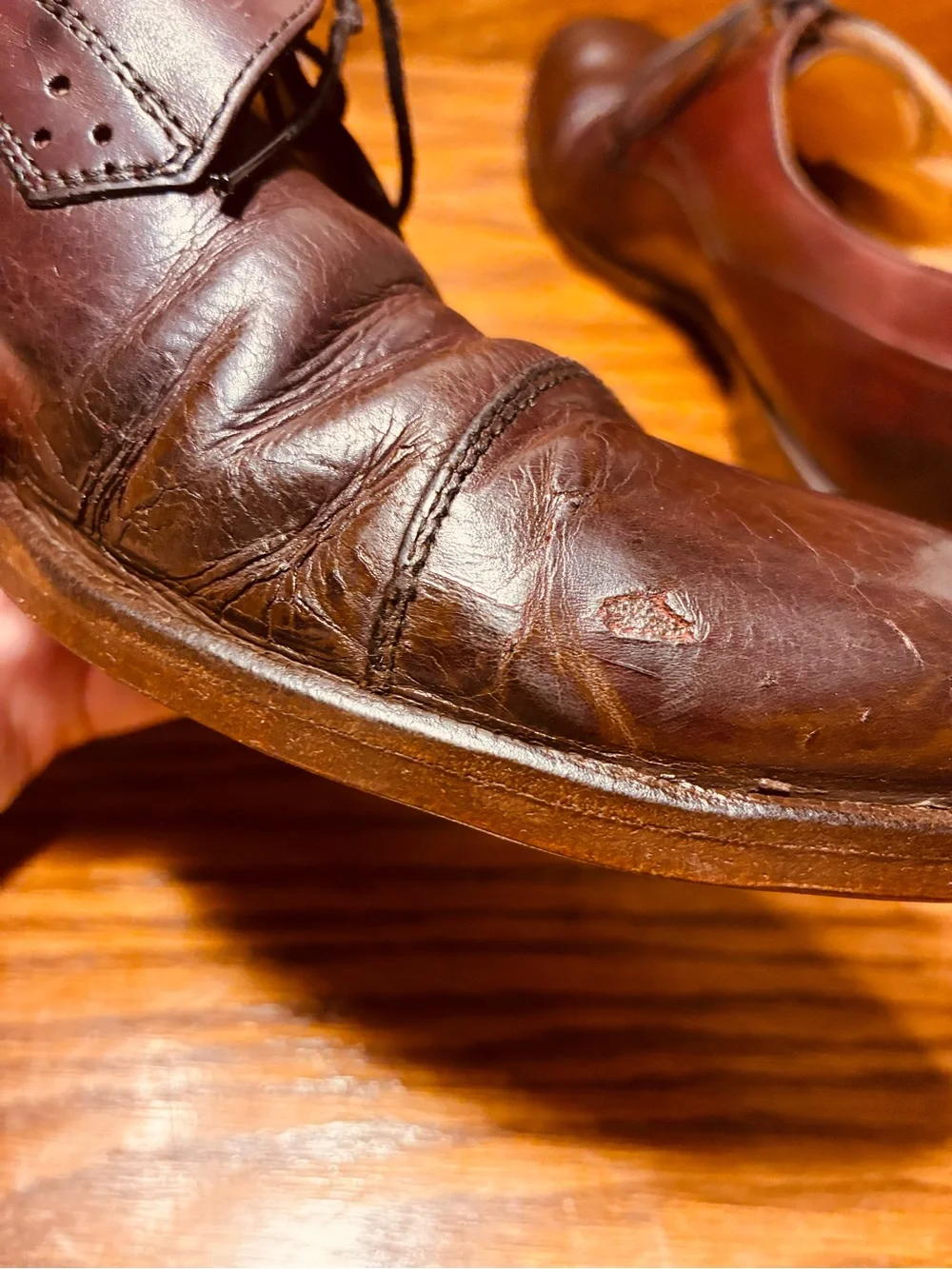 Y2K VTG Johnston & Murphy ITALY MADE Cap Toe Oxford Shoes Burgundy Men’s Size 9
